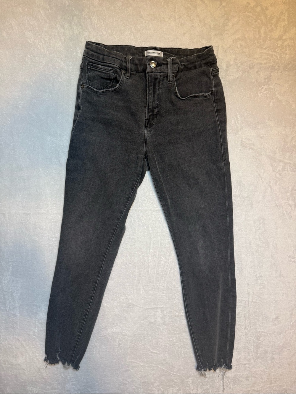 Good American Black High-Rise Slim Jeans